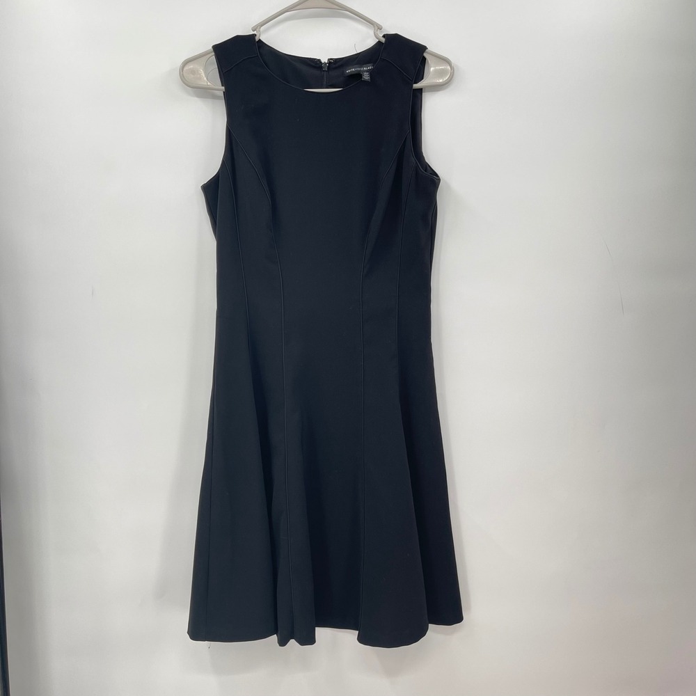 White House Black Market Black Dress Sleeveless Fit & Flare Career Work 4